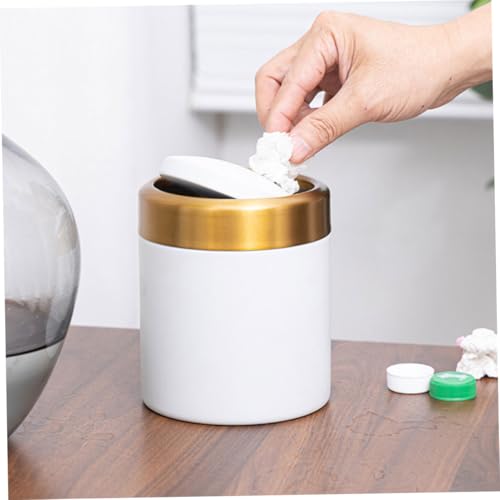 Caneca de basura pequeña rectangular Vaguelly blanca miniatura 5