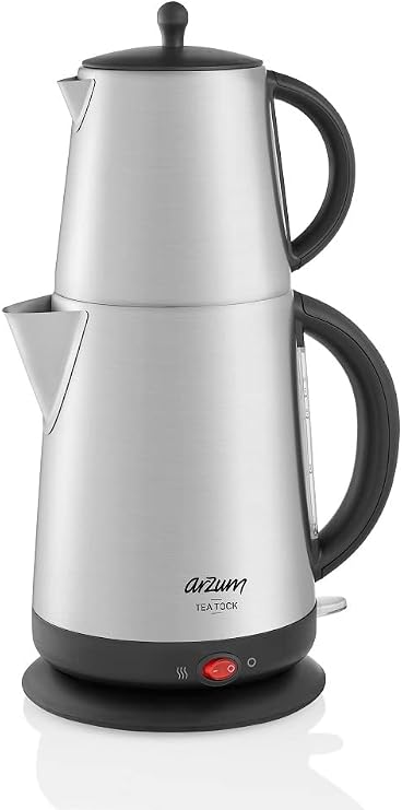 Arzum Tea Tock Electric Turkish Tea Maker, Stainless Steel, 120V