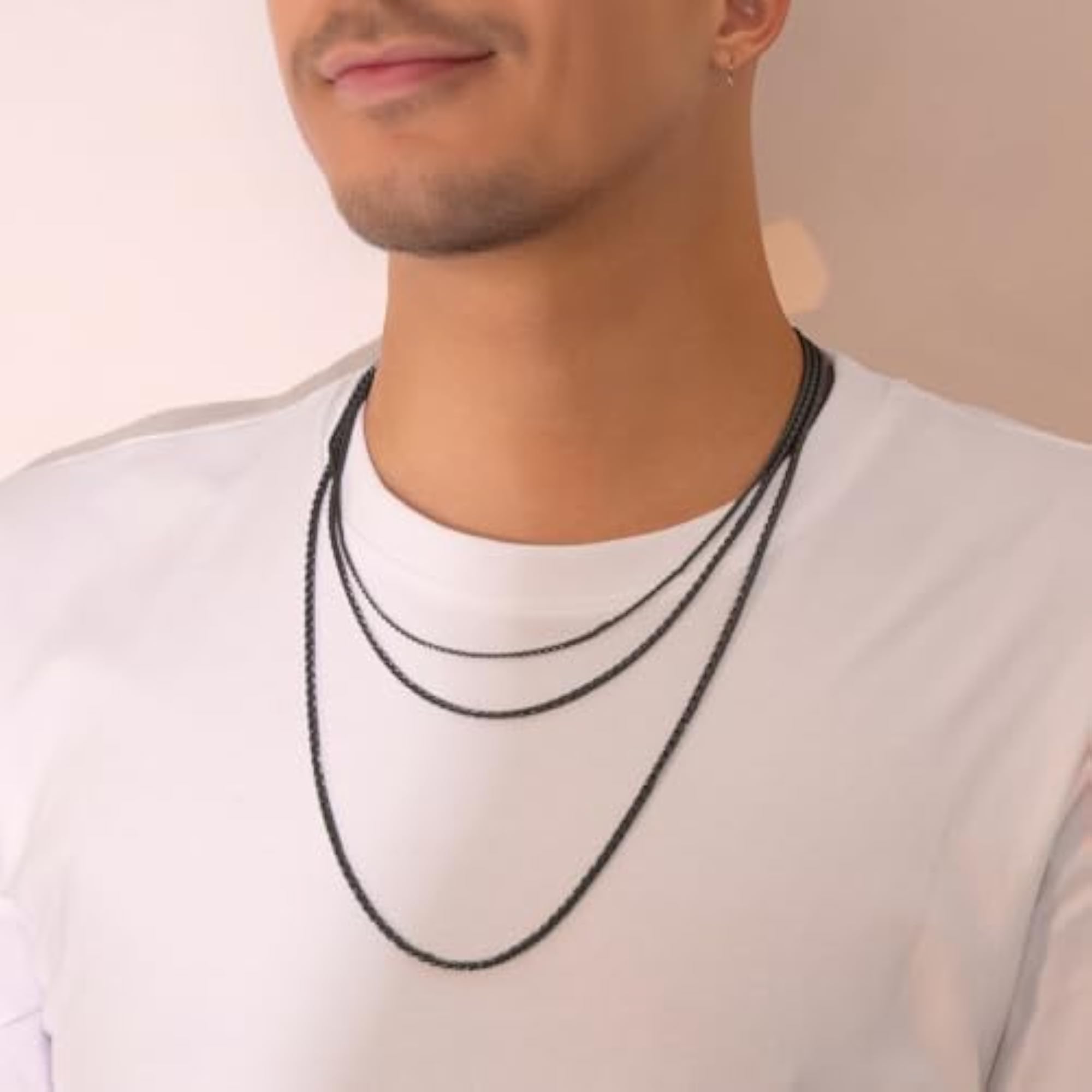 Unisex Unique Black Snake Chain Necklace, Titanium Steel