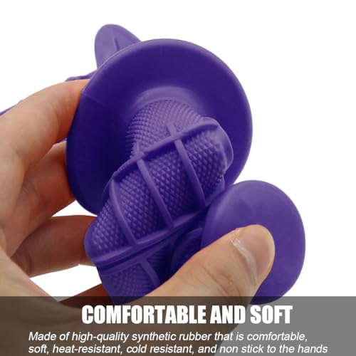 Image of BELOMI Motorcycle Hand Grips, 2PCS 7 /8 inch 22mm 24mm Non-Slip Soft Rubber Handlebars, Comfortable Motorbikes Handle Replacement Protection Accessories, Universal for Dirt Bike, Off Road, ATV(Purple)
