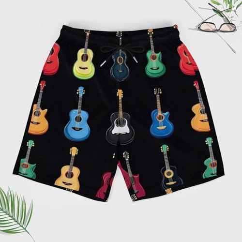 Music Guitar Mens Swim Trunks with Compression Liner Quick Dry Board Beach Shorts3
