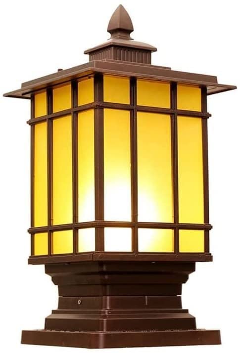 Luz de posta retro industrial contra el desgaste climático en jardines abiertos
