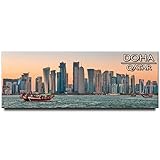 Doha Panoramic Fridge Magnet Qatar Travel Souvenir Persian Gulf