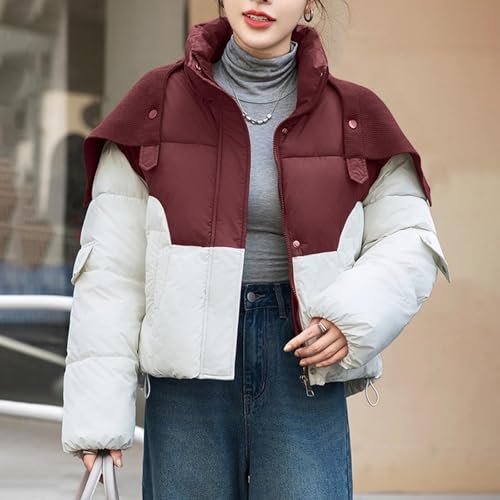 Womens Warm Puffer Basic Cropped Down Jackets Coats for Women Long Sleeve Turtle Neck Winter Fall Down Jackets 20252