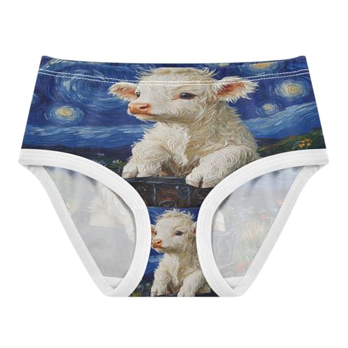 Cute Baby Highland Cow Basket Van Gogh Starry Night Toddler Girls's Underwear 2T 202b8587