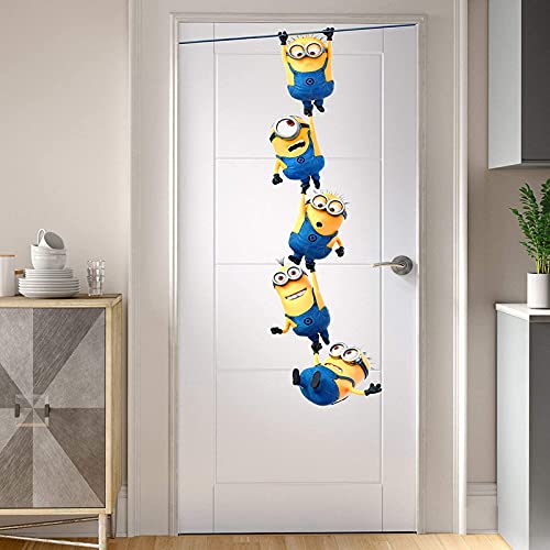 Kaushiki Collection Hanging Minions Sticker | Wall Sticker for Living Room/Bedroom/Office and All Decorative Stickers