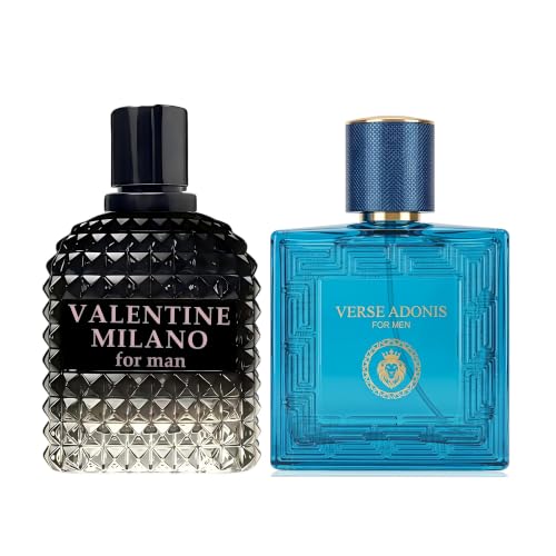 Image of AFLUXE Valentine Milano /Verse adonis 2PCS Eau De Toilette for Men-Fresh, Romantic Scent Perfume for Men 3.4 Fl Oz Each Mens Cologne For All Skin Daily Used