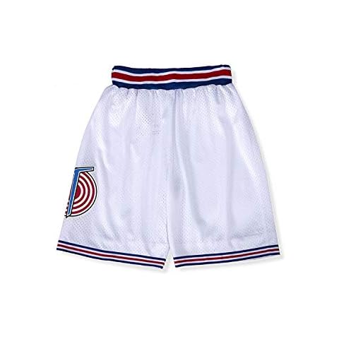 CAIYOO Space Movie Youth Basketball Shorts for Boys Fit Age 5-18 Kids (US, Alpha, Large, Regular, White) Cover