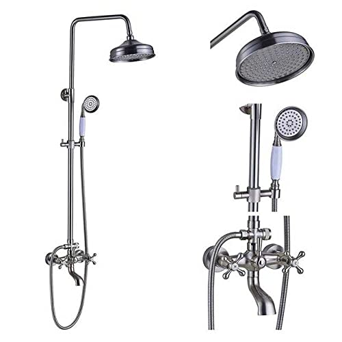 Mitigeur de douche anticalcaire double poignée en laiton robuste