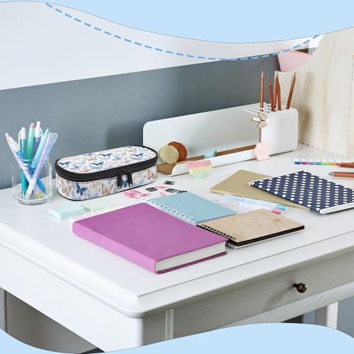 Image of Butterfly Pencil Case, Large Capacity Pen Pencil Case for Boys Girls Teen, Kids 3 Compartments Multifunction Pencil Box with Zipper Organizer, Pencil Pouch for Back to School Students