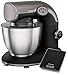 Bomann KM 315 Batidora Amasadora, 5.6 Litros, 5 Velocidades, 1200 W, Incluye Báscula de Cocina, Acero Inoxidable, Negro y Plateado