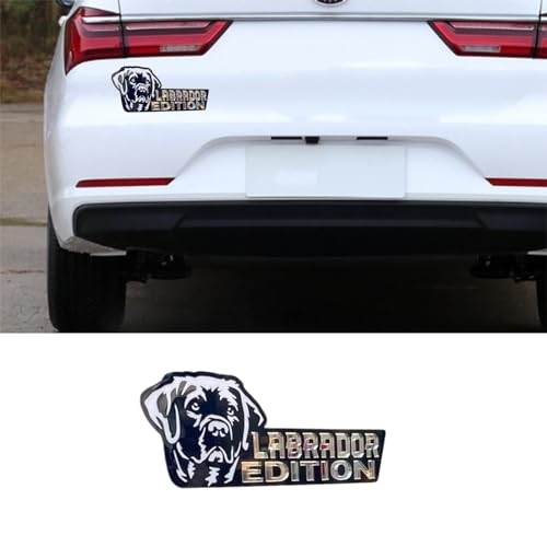 Image of Cute Dog Car Badge Laser Cutting Car Emblem,Funy 3D Acrylic Dogs Badge Rated Car Emblem Automotive Badge Decals and Stickers for Car, Truck, Rv, Boat Exterior Decoration (Black Labrador)
