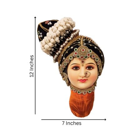 Image of SRI YAGNAA - POP Ammavari Face with Right Side Koppu | Decorative Lakshmi Face | Varalakshmi Face for Sravanamasam Pooja | Laxmi Face