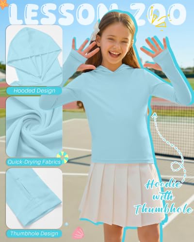 Image of 3 Pack Girls Long Sleeve Hoodies Thumbhole Shirts