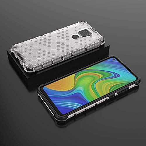 Image of Glasgow | for Mi Redmi Note 9 Honeycomb Pattern Back Case Cover for Mi Redmi Note 9 - Transparent