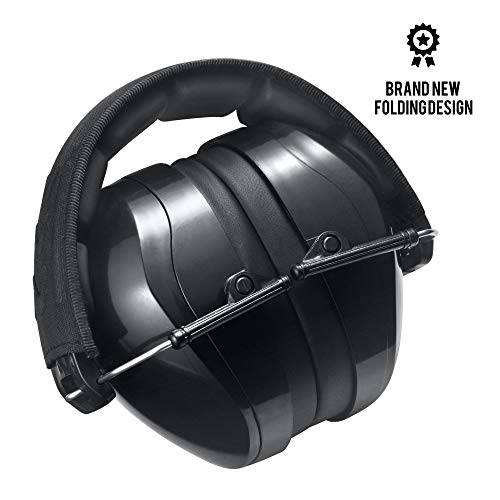 Image of Pro For Sho All Terrain Safety Ear Protection - Larger Size Foldable Ear Muffs Lighter Weight & Maximum Hearing Protection