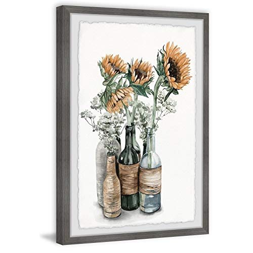 Marmont Hill Sunflower Centerpiece Framed Painting Print 12
