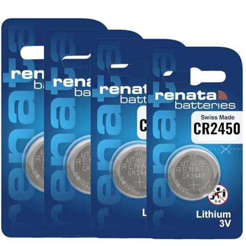 Image of MOCKING BIRD Coin Cell Battery 3 Volt Lithium Battery Swiss Made (Silver) (Pack of 4, CR2450)