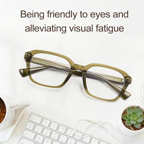 Image of Dollger Blue Light Glasses Men Vintage Thick-Framed Rectangle Non-Prescription, For Computer,Gaming, Phone Use