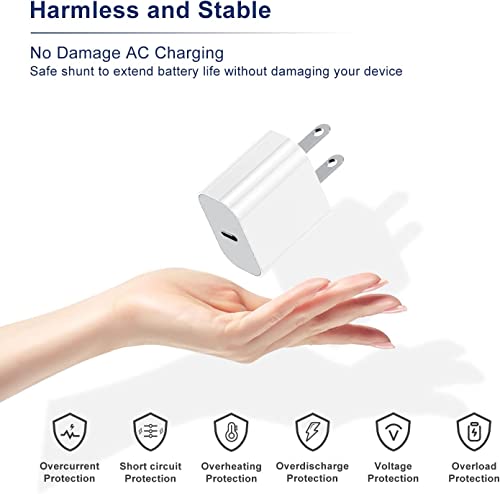 Ipad Pro Charger Block, 2Pack 20W Usb C Fast Charging And 6Ft Usb C To C Cable Cord, Type C Wall Plug Power Adapter For Ipad Pro 2022/2021/2020/2018,12.9/11/10.9 Inch,Ipad Air 4/5Th,Ipad Mini 6 Gen #TOP5