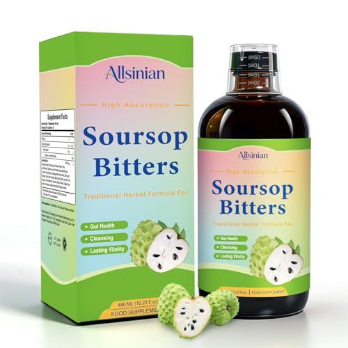 Soursop Bitters Drops with Black Seed Moringa & Ginger Supports Immune System Promotes Relaxation Overall Health Digestion 480ml