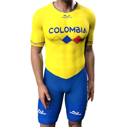 Generic COLOMBIA YELLOW Fato de corrida unissex de patinação de velocidade em linha, design de alto