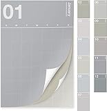 Poketo Undated Monthly Vertical Wall Calendar - 12 Month Minimalist Wall Planner, Grey Combo, 30” x