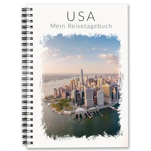 Diario di viaggio USA da compilare + Bucket List | Diario per America con molto varietà | Agenda di viaggio e consapevolezza | Regalo da viaggio per viaggi in città o in strada, ad anelli DIN A5 |