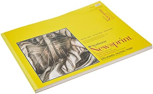 Strathmore 300 Series Newsprint Paper Pad, Tape Bound, 18x24 inches, 120 Sheets (32lb/52g) - Art Paper for Adults and Students - Practice Sketching with Charcoal, Graphite and Pencil