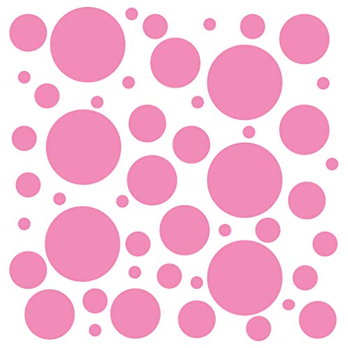 Polka Dot Wall Decals, Pink, 100 Pack, Assorted...