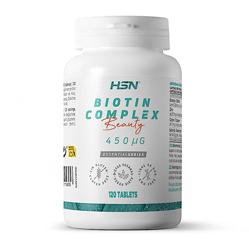 Biotina 450 MCG de HSN | 120 Tabletas Biotin Complex en Forma de ...