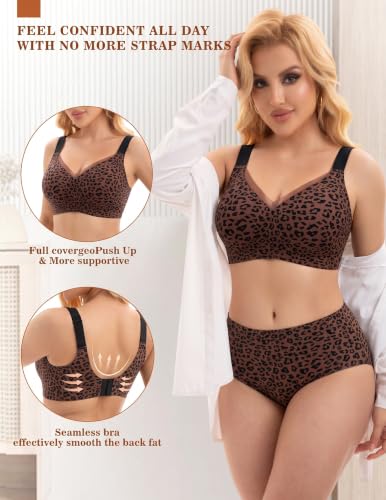Image of PoseFree Seamless Jelly Bra Wireless Supportive V Mesh Bra for Older Women | Full Coverage,Everyday,Buttery Soft Invisible Under Tshirt Bralettes,No Underwire,Back Smoothing,Plus Size,All-Age Comfort