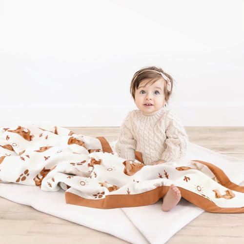 Image of GRSSDER Cotton Muslin Quilt Blanket - Silky Soft and Breathable Baby Blanket Quilt, Oversized Muslin Blankets for Newborns, Toddlers & Kids, 6 Layers Reversible Design for All Seasons, 47 inch x 47 inch