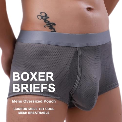 Men's Trunks Boxer Briefs Fly with Pouch Support Underwear,Anti-Chafing,Moisture-Wicking Odor Control2