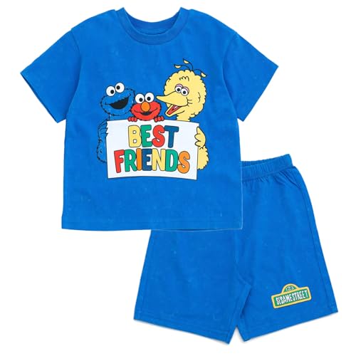Sesame Street Infant Baby Boys T-Shirt and Shorts Outfit Set Blue 24 Months