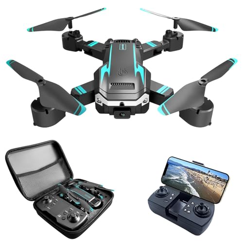 Dual Camera Unmanned Aerial Vehicle 1080p HD FPV Camera Drones, Folding Aerial Drone Wifi Remote Control Image Transmission HD Aerial Photography Aircraft Remote Control Gift?Blue?