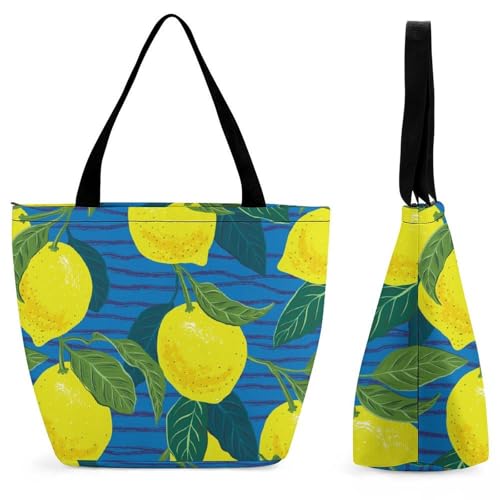 Sac à bandoulière rayures citron spacieux pour ne plus manquer de place
