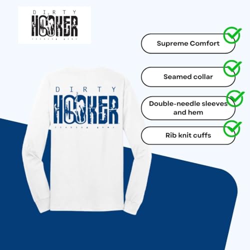 Dirty Hooker Long Sleeve Fishing Shirts for Men and Women - Long Sleeve Shirts for Men Blue Logo - Men's Fishing Shirts4