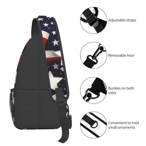 Mochila cruzada casual con estampado bandera de EE.UU. miniatura 5