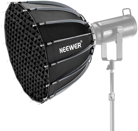 NEEWER Parabolic Softbox Quick Release with Diffuser and Grid, 22...