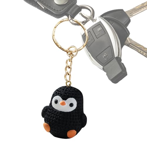 Llavero de pingüino – Bonito colgante de resina, llavero de pingüino en miniatura con resina duradera, accesorio decorativo de animales para bolso, mochila, llaves de coche, Negro, Refer to