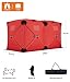 FinerFurnis Insulated Pop-Up Ice Fishing Tent for 4-6 People – Durable 210D Quilted Oxford Fabric – Portable Winter Shelter with Air Vents, PVC Windows & Doors – Easy Setup, Weatherproof – Red