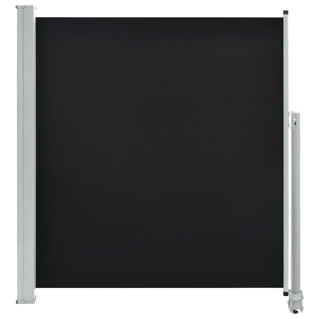 Tenda da Sole Laterale Estensibile, 140x300 cm Nero, Tessuto Poliestere UV e Struttura Ferro, Frangivista Balcone e Separe da Esterno, per Giardino e Patio