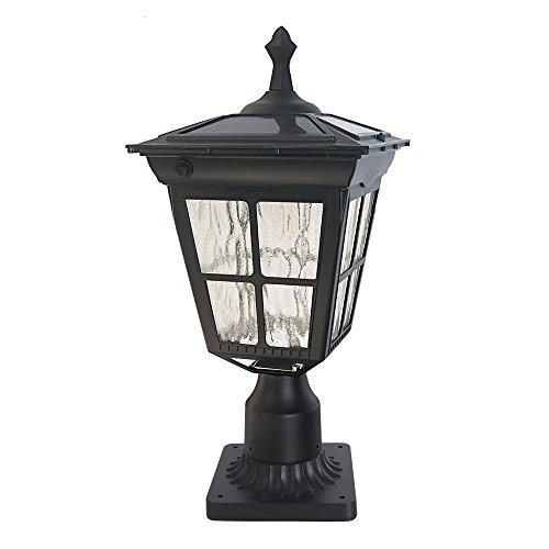 Kemeco ST4311AQ LED Cast Aluminum Solar Post Light Fixture with 3-Inch Fitter Base for Outdoor Garden Post Pole Mount