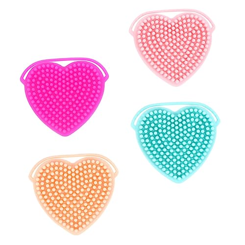 PartyKindom 4pcs Face Cleansing Brush Handheld Facial Brush for Women Silicone Face Scrubber for Skin Care