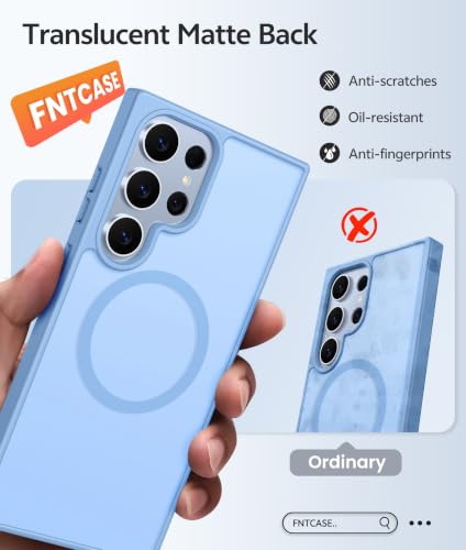 Image of FNTCASE for Samsung Galaxy S23 Ultra Case: [Fit for Magsafe] Magnetic Translucent Matte Anti-Fingerprint Cell Phone Cover Military Grade Shockproof Protective Case