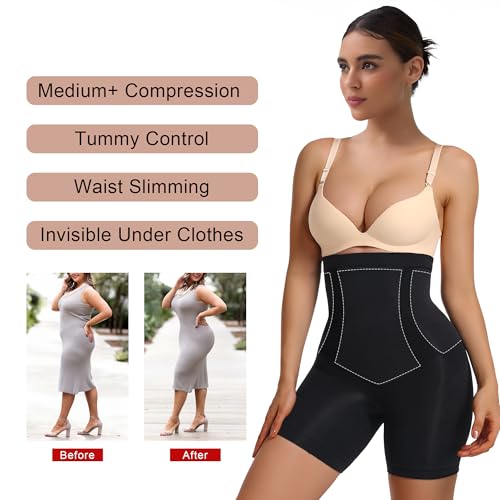 Image of SHAPERX Women's Shapewear Bodysuit Smoothing Tummy Control Body Shaper with Adjustable Straps Comfortable Mid-Thigh Shorts
