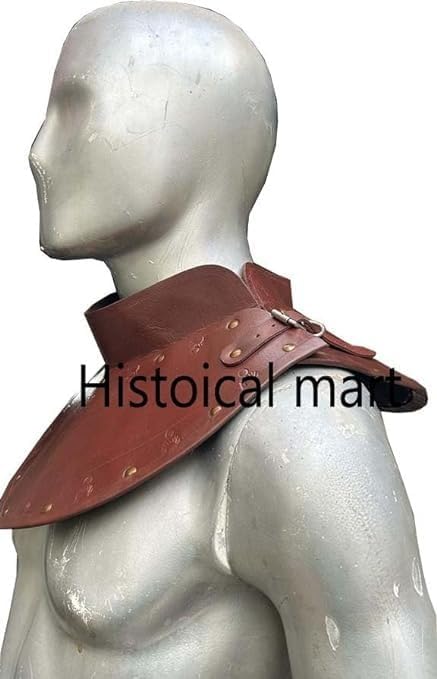 Generic Medieval Armor Gorget Gene Leather Body Chest Harness Rivet-h5, Brown