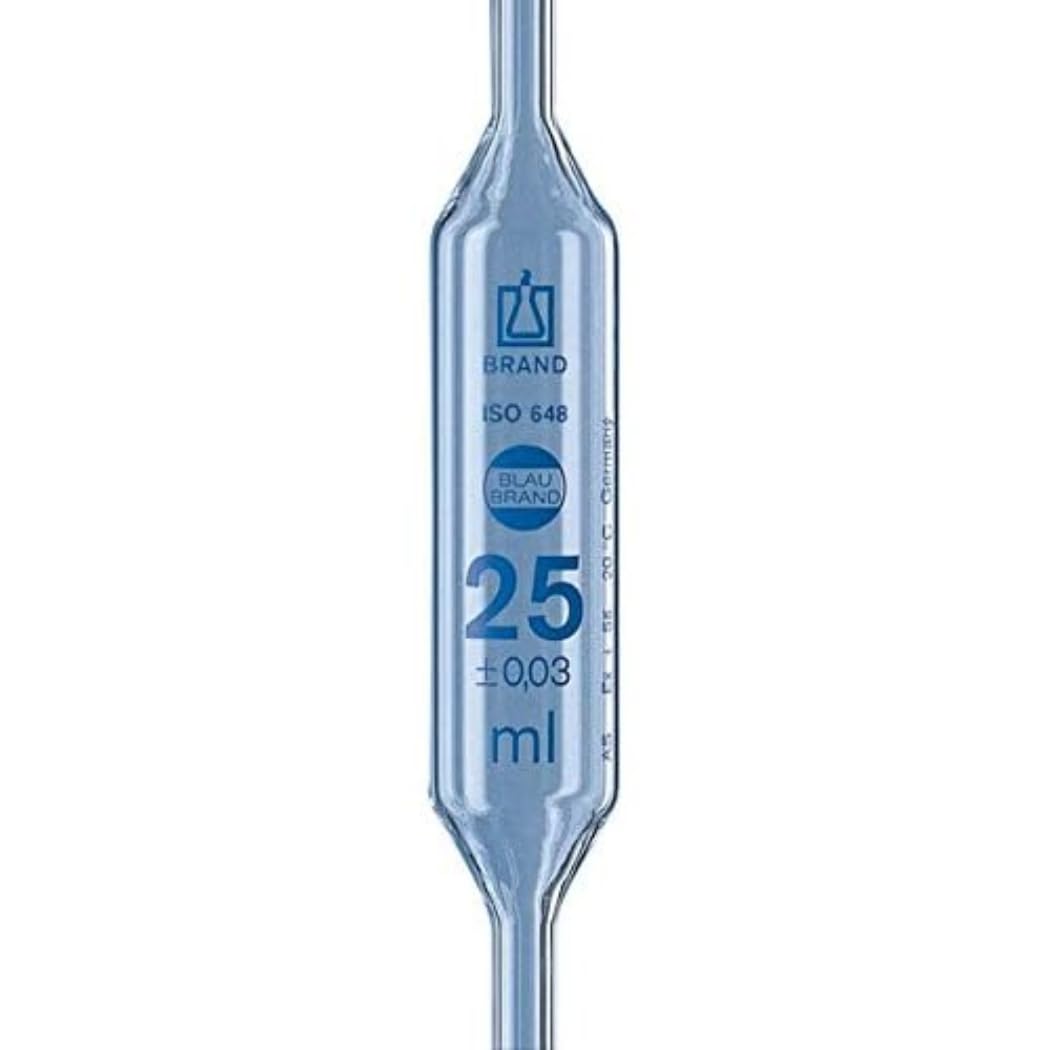 Pipette jaugée BLAUBRAND cl.AS, marquage DE-M, 2,5 ml, 1 trait, verre, grad. bleue, DIN EN ISO 648, AR-GLAS