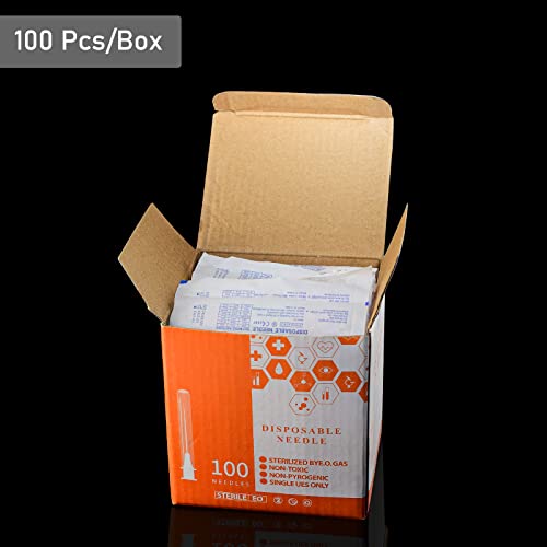 27Ga 0.5Inch/13Mm Disposable Sterile Needles,Individually Wrapped,Pack Of 100 #TOP6
